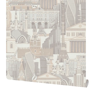 Обои бумажные Московская обойная фабрика Россия светло-бежевый 0.53 м 6377-1